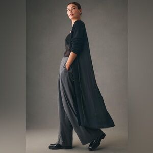 Anthropologie Long Twofer Cardigan Sweater black size s small